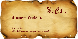 Wimmer Csát névjegykártya